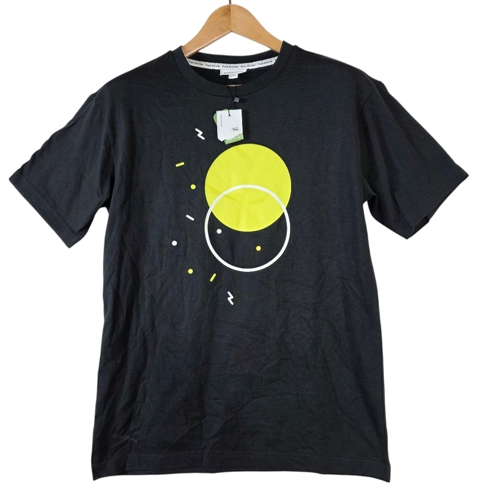 Frank & Oak Black Tee with Yellow Graphic